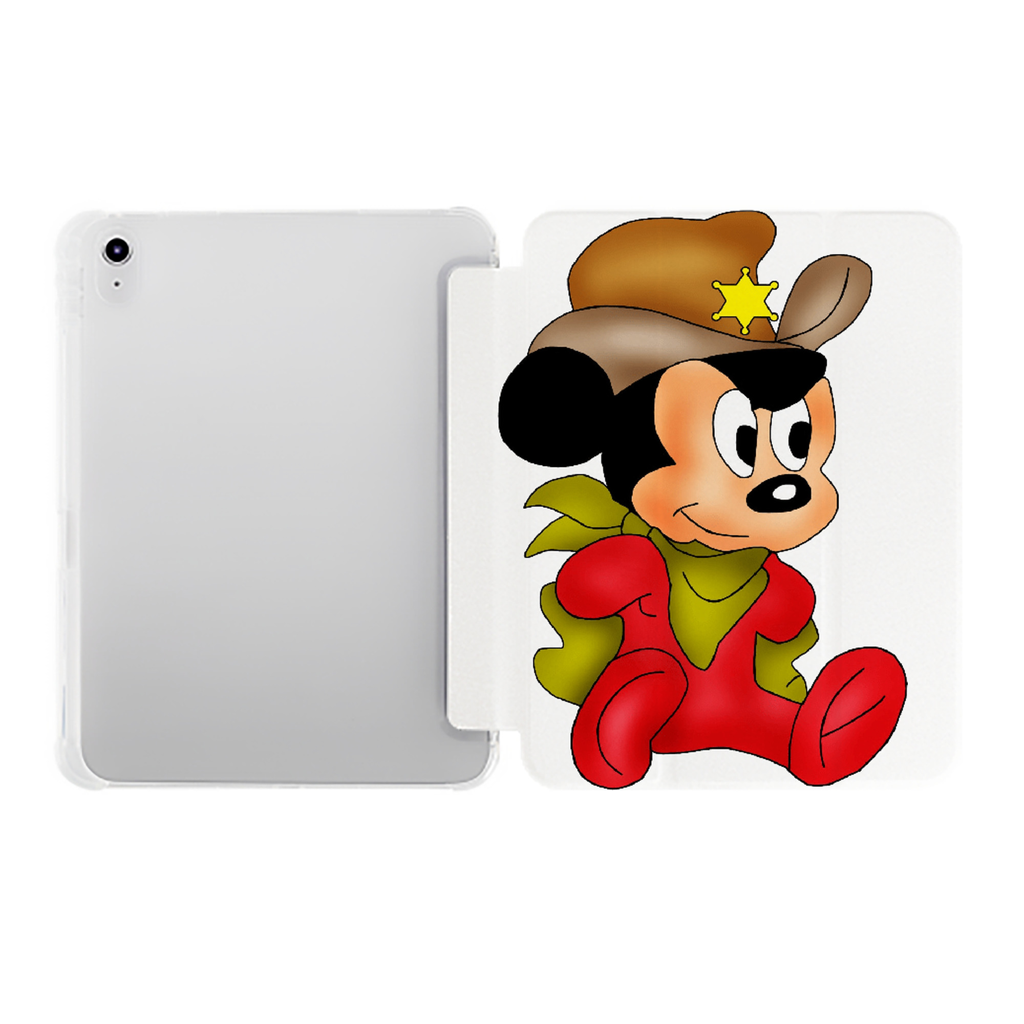 （画像用） ミッキーマウス Mickey Mouse IPad ケース ペン収納付き 三つ折りスタンド PUレザー×シリコン 対応機種9.5/10.5/10.9インチ